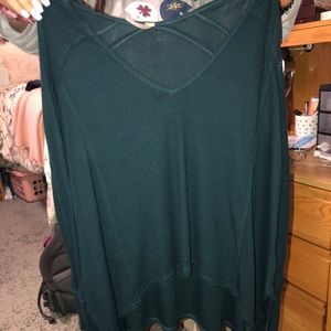 Free People Waffle Shirt